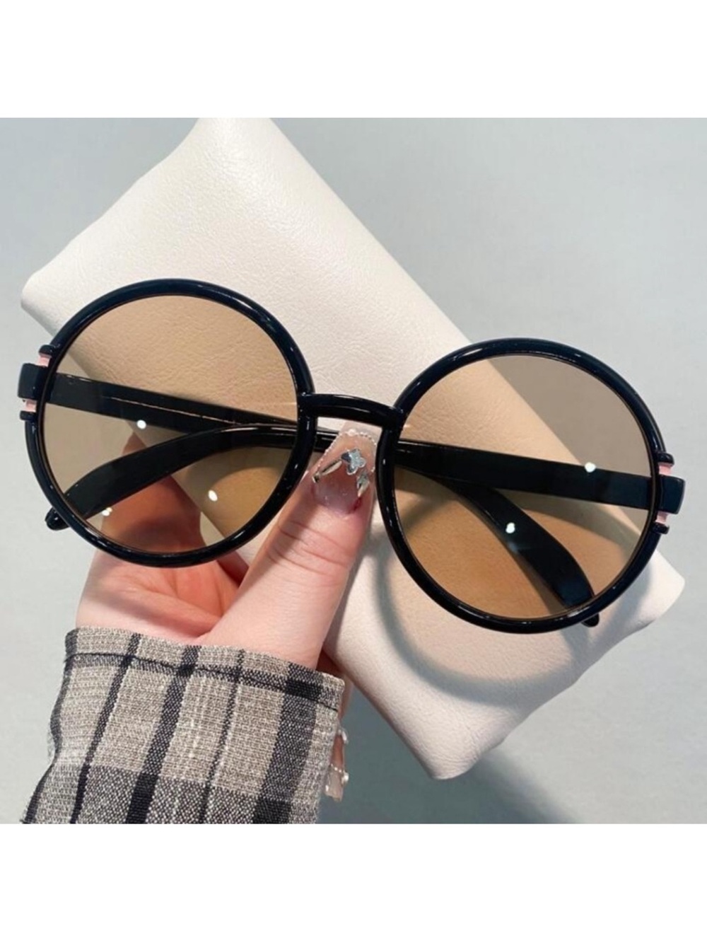 NEW Black Oversize Round Sunglasses Glasses
